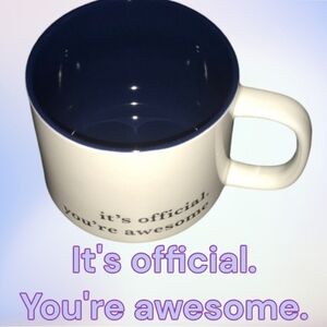 Threshold it’s official you’re awesome mug blue interior black writing
